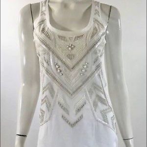NWT White Embroidered Express Tank in Women’s